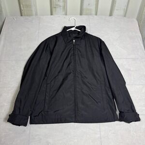 Banana Republic Mens Windbreaker Jacket Black Lined Full Zip Long Sleeve Size S
